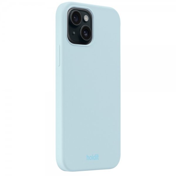 Holdit iPhone 15 Silikonikuori Mineral Blue