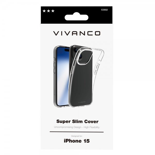 Vivanco iPhone 15 Kuori Slim TPU Läpinäkyvä