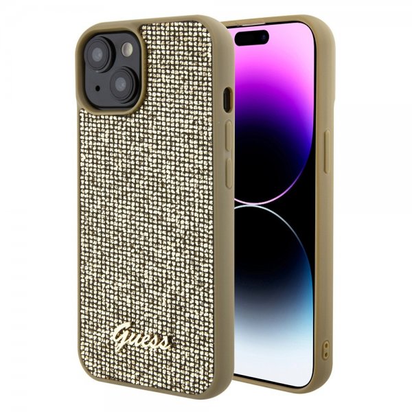 Guess iPhone 15 Suojakuori Square Mirror Kulta