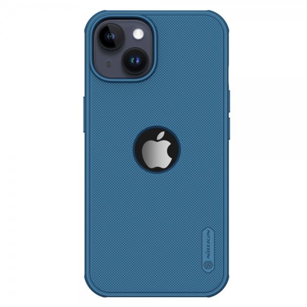 Nillkin iPhone 15 -kuori Super Frosted Shield Pro Logo Hole sininen