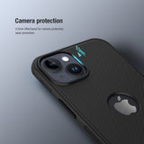 Nillkin iPhone 15 -kuori Super Frosted Shield Pro Logo Hole musta