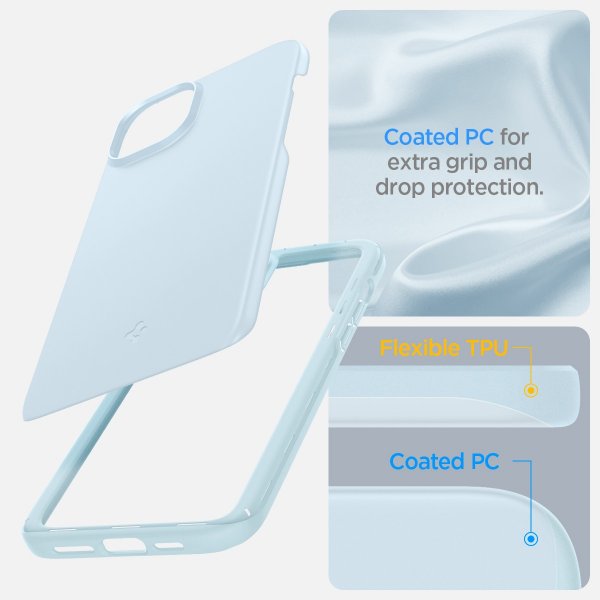 Spigen iPhone 15 Thin Fit -kuori, Mute Blue