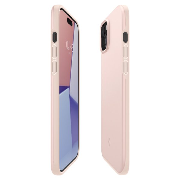 Spigen iPhone 15 Thin Fit -kuori Pink Sand