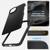 Spigen iPhone 15 Thin Fit -kuori, musta