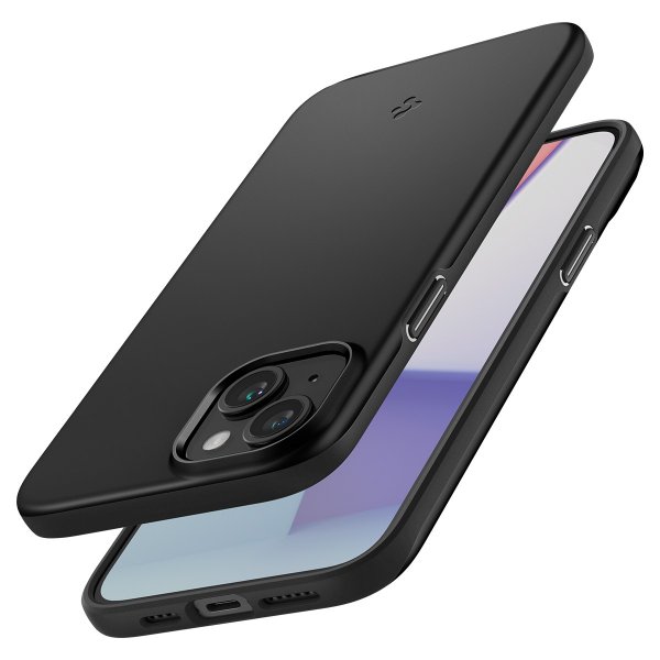 Spigen iPhone 15 Thin Fit -kuori, musta