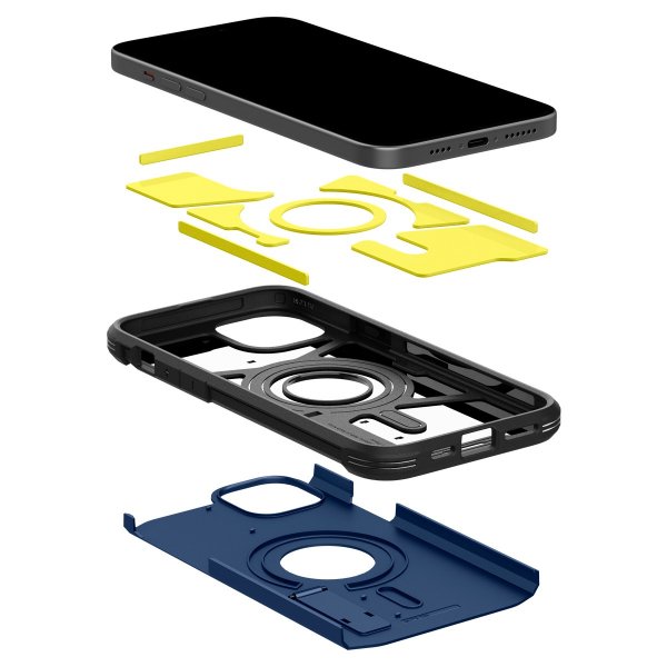Spigen iPhone 15 -kuori Tough Armor MagFit, laivastonsininen