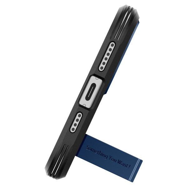 Spigen iPhone 15 -kuori Tough Armor MagFit, laivastonsininen