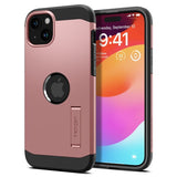 Spigen iPhone 15 -kuori Tough Armor MagFit Rose Gold