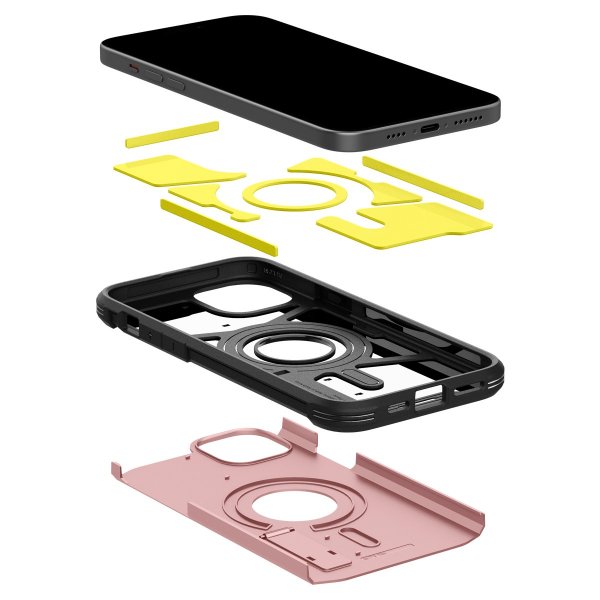 Spigen iPhone 15 -kuori Tough Armor MagFit Rose Gold