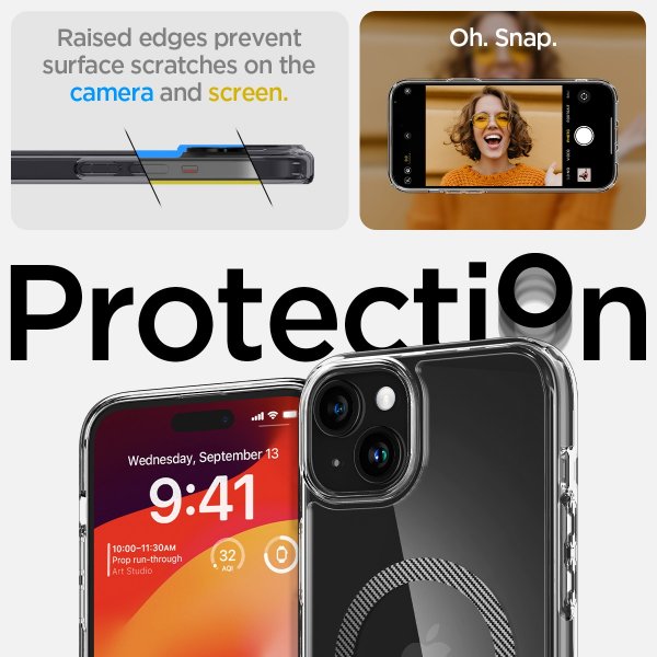 Spigen iPhone 15 Suojakuori Ultra Hybrid MagFit Carbon Fiber