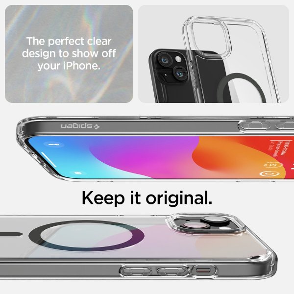 Spigen iPhone 15 -suojakuori, Ultra Hybrid MagFit, Graphite