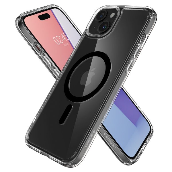 Spigen iPhone 15 -kuori, Ultra Hybrid MagFit, musta