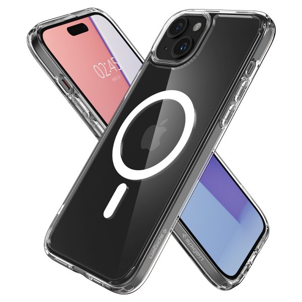Spigen iPhone 15 -suojakuori Ultra Hybrid MagFit, valkoinen