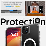 Spigen iPhone 15 -kuori Ultra Hybrid S MagFit Crystal Clear