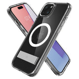 Spigen iPhone 15 -kuori Ultra Hybrid S MagFit Crystal Clear