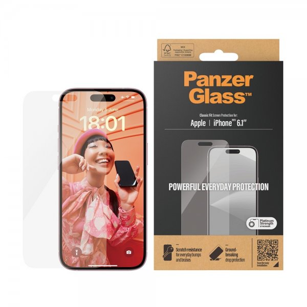 PanzerGlass iPhone 15 näytönsuoja Classic Fit
