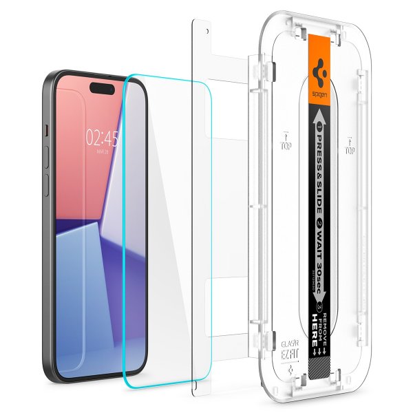 Spigen iPhone 15/iPhone 16 -näytönsuoja GLAS.tR EZ Fit 2 kpl