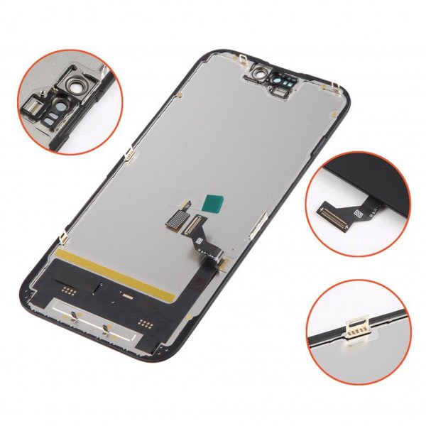 iPhone 15 Soft OLED -näyttö, korkealaatuinen, musta (DD-merkki)