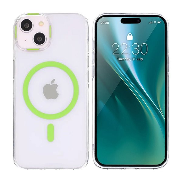 iPhone 15 -kuori, TPU, MagSafe, vihreä