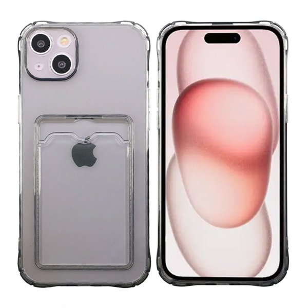 iPhone 15 Kuoret Korttipidike Iskunkestävä Musta