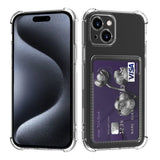 iPhone 15 Kuori Korttiteline Iskunkestävä Läpinäkyvä