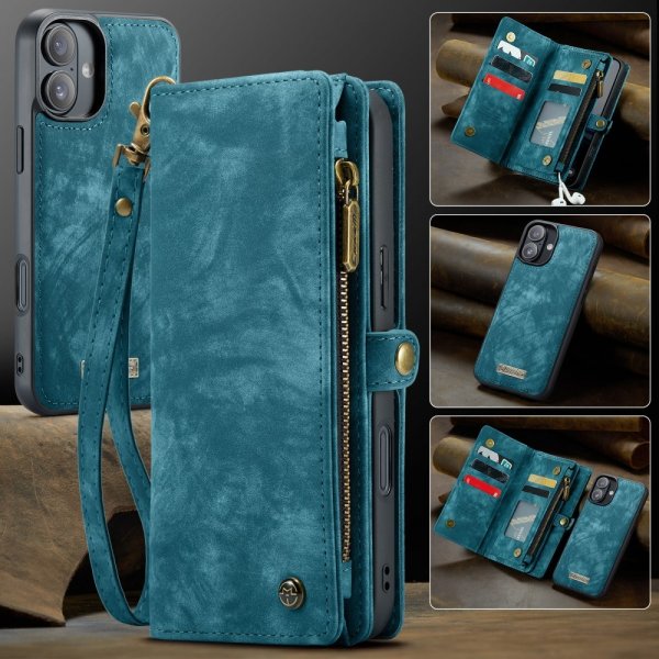 CaseMe iPhone 16 -suojakotelo 008-sarja, irrotettava kuori, sininen