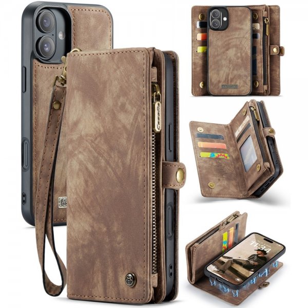 CaseMe iPhone 16 Suojakotelo 008 Series Irrotettava Kuori Ruskea