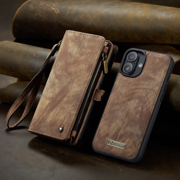 CaseMe iPhone 16 Suojakotelo 008 Series Irrotettava Kuori Ruskea