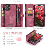 CaseMe iPhone 16 -suojakotelo, 008 Series, irrotettava kuori, punainen