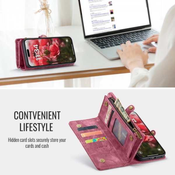 CaseMe iPhone 16 -suojakotelo, 008 Series, irrotettava kuori, punainen