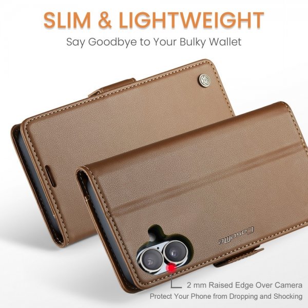 CaseMe iPhone 16 Kotelo 023 Series Ruskea