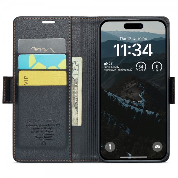 CaseMe iPhone 16 -suojakotelo 023 Series Musta