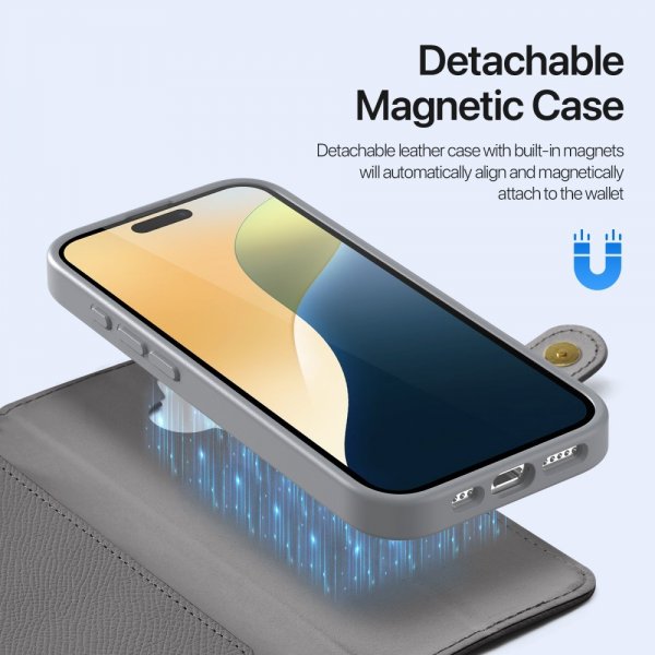 Dux Ducis iPhone 16 -kotelo 2-in-1 Lawa Series MagSafe harmaa