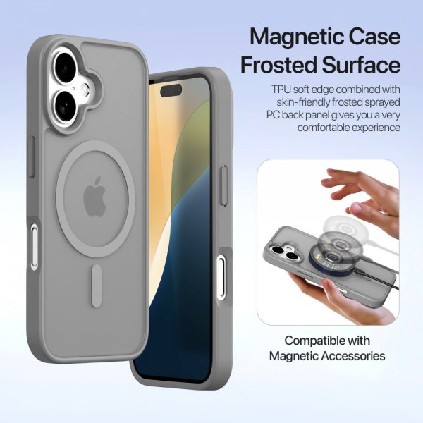 Dux Ducis iPhone 16 -kotelo 2-in-1 Lawa Series MagSafe harmaa