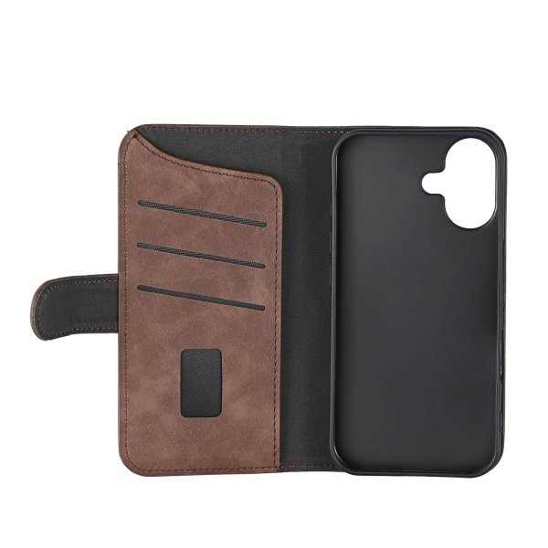 Gear iPhone 16 -suojakotelo, 3 korttipaikkaa, ruskea