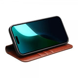 Qialino iPhone 16 -suojakotelo, aitoa nahkaa, ruskea