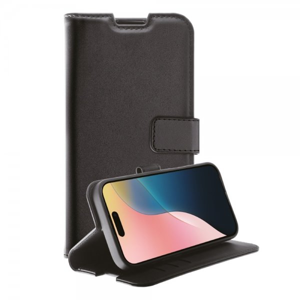 Vivanco iPhone 16 -suojakotelo, Classic Wallet, musta