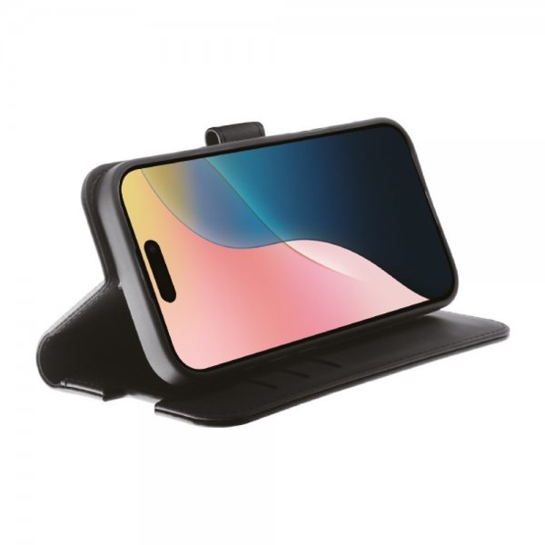 Vivanco iPhone 16 -suojakotelo, Classic Wallet, musta