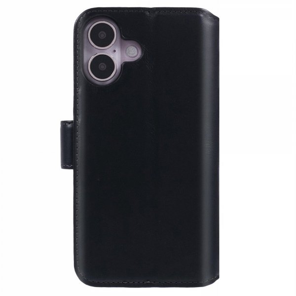 Nordic Covers iPhone 16 Essential Leather -kotelo Raven Black