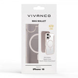 Vivanco iPhone 16 -suojakotelo Mag Wallet Greige