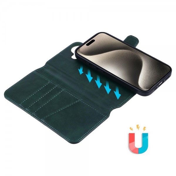 Nordic Covers iPhone 16 MagLeather Juniper Green -kotelo