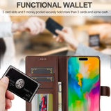 Lc.Imeeke iPhone 16 Suojakuori Korttipaikalla, Jalustatoiminnolla, Tummanruskea