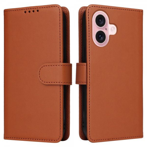 Betopnice iPhone 16 -kotelo irrotettavalla kuorella 005 ruskea