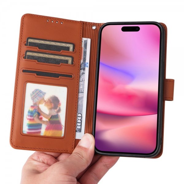 Betopnice iPhone 16 -kotelo irrotettavalla kuorella 005 ruskea