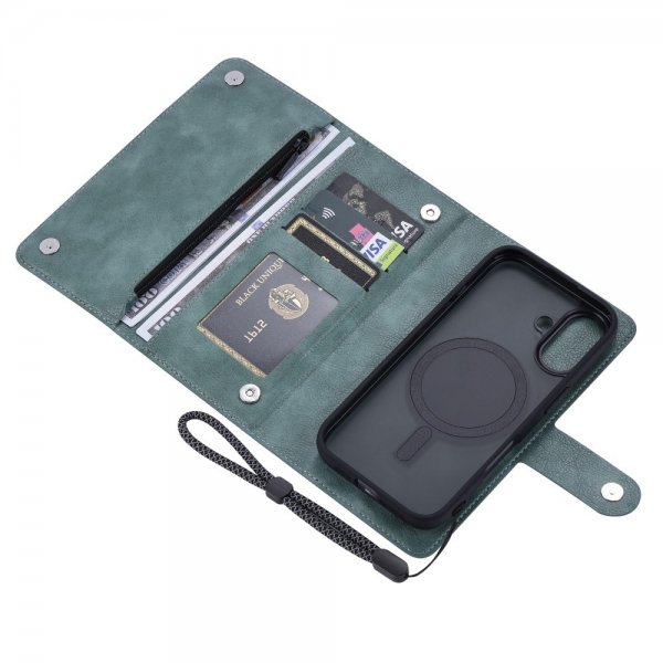 VILI iPhone 16 -kotelo irrotettavalla kuorella GV Series MagSafe Vihreä