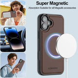Lc.Imeeke iPhone 16 -kotelo irrotettavalla kuorella L2 Series MagSafe Ruskea