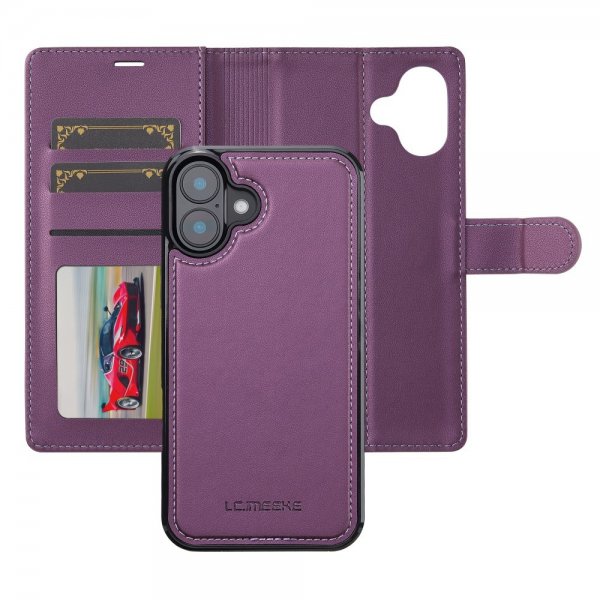 Lc.Imeeke iPhone 16 -kotelo irrotettavalla kuorella, L2 Series, MagSafe, violetti