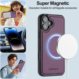 Lc.Imeeke iPhone 16 -kotelo irrotettavalla kuorella, L2 Series, MagSafe, violetti