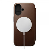 Nomad iPhone 16 Modern Leather Folio -kotelo, ruskea