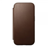 Nomad iPhone 16 Modern Leather Folio -kotelo, ruskea